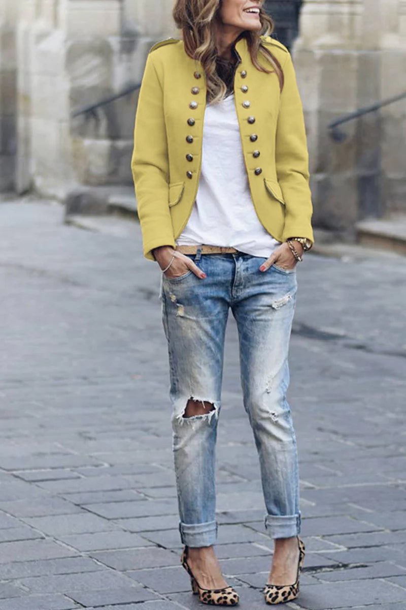 Casual Buttons Design Jacket(3 Colors)