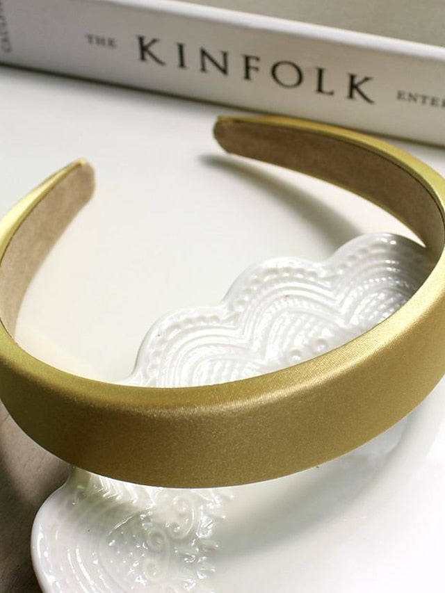 Girls' Headbands Headband For Daily Fabric 15A Satin Black 3A Satin Nude Apricot 2A Satin Champagne for Women