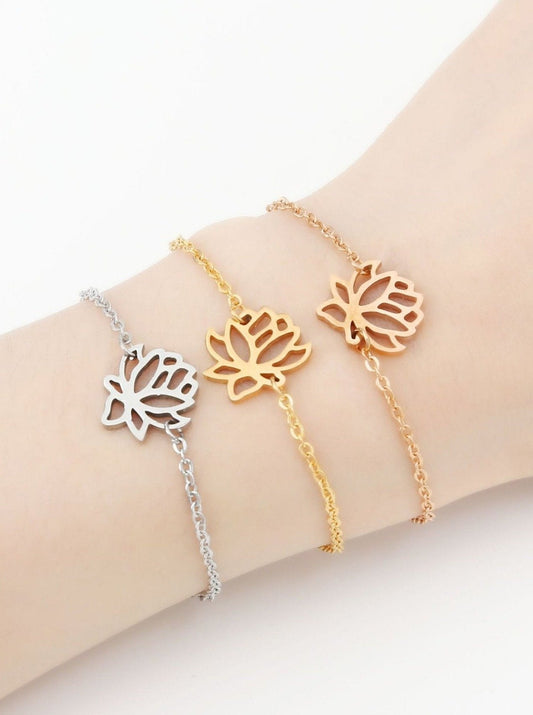 Lotus Pull Chain Bracelet for Women
