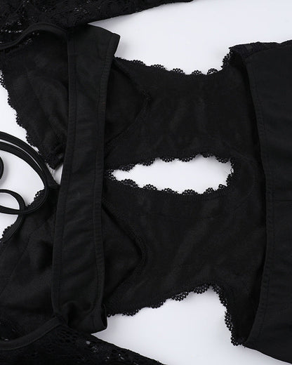 Slim Fit Lace Long Sleeve Jumpsuit