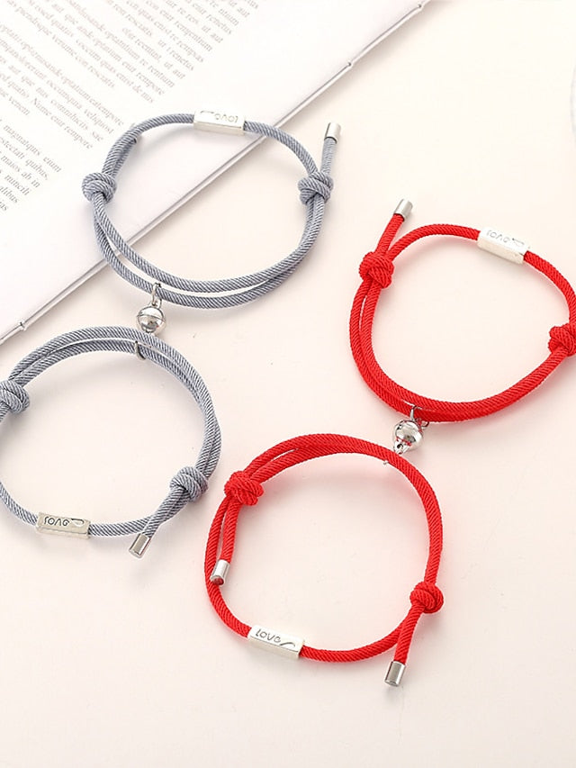 1 Pair Couple's Bracelet Magnetic Adjustable Romantic Series Love Simple Rope Bracelet Jewelry Milan For Gift for Women