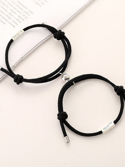 1 Pair Couple's Bracelet Magnetic Adjustable Romantic Series Love Simple Rope Bracelet Jewelry Milan For Gift for Women