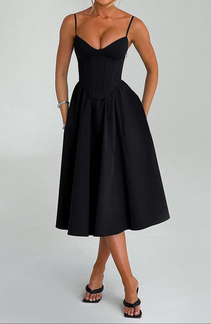 Romina Midi Dress - Black