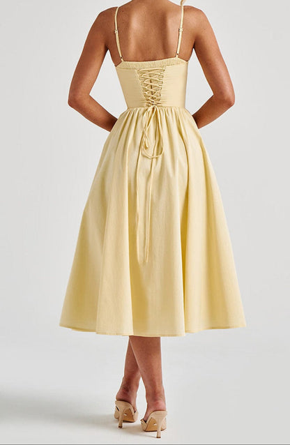 Miranda Midi Dress - Lemon