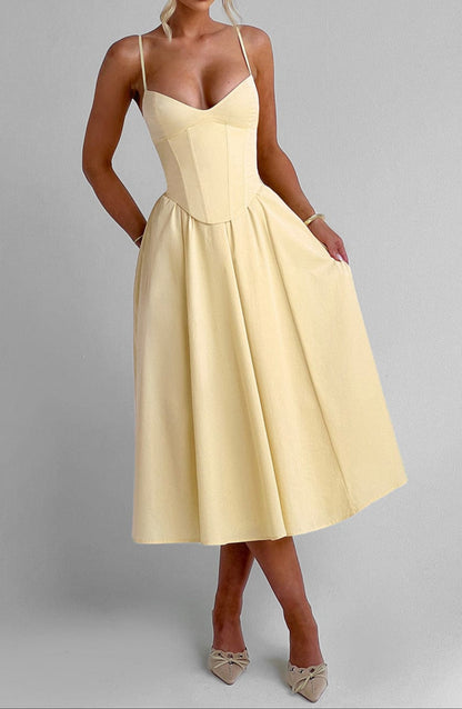 Miranda Midi Dress - Lemon