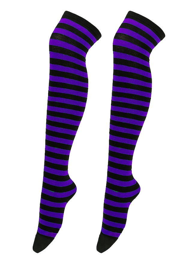 Socks stockings ladies Japanese striped knee socks thigh socks COSPLAY anime socks for Women