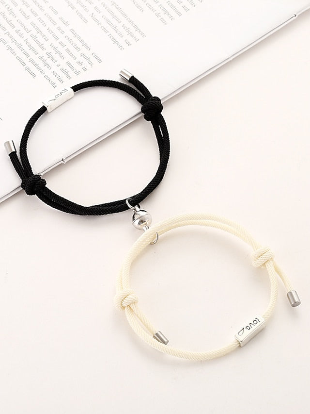 1 Pair Couple's Bracelet Magnetic Adjustable Romantic Series Love Simple Rope Bracelet Jewelry Milan For Gift for Women
