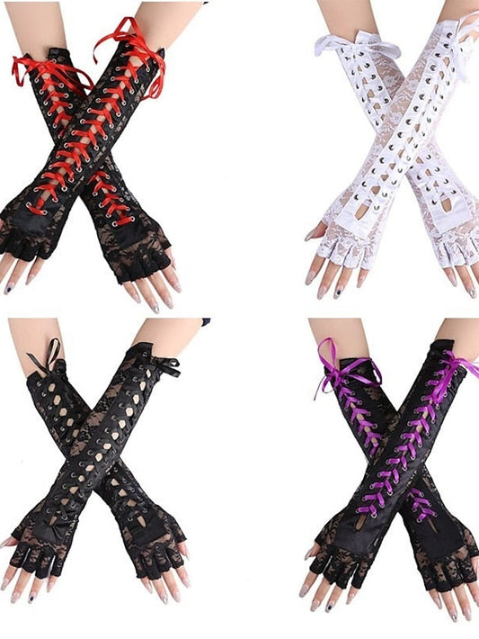 Gloves Fingerless Gloves Party Evening Gift Daily Polyester Simple Casual Sexy 1 Pair for Women