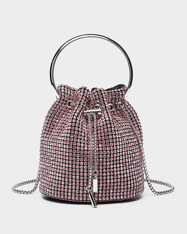 Light Luxury Rhinestone Bucket Bag