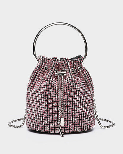 Light Luxury Rhinestone Bucket Bag