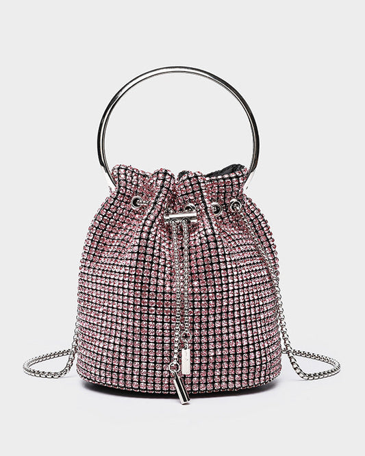Light Luxury Rhinestone Bucket Bag