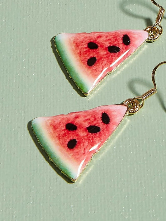 1 Pair Drop Earrings For Birthday Gift Prom Alloy Fancy Watermelon for Women
