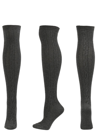 Knee High Socks Home Daily Solid Color Polyester Spandex Basic Classic Warm 1 Pair for Women