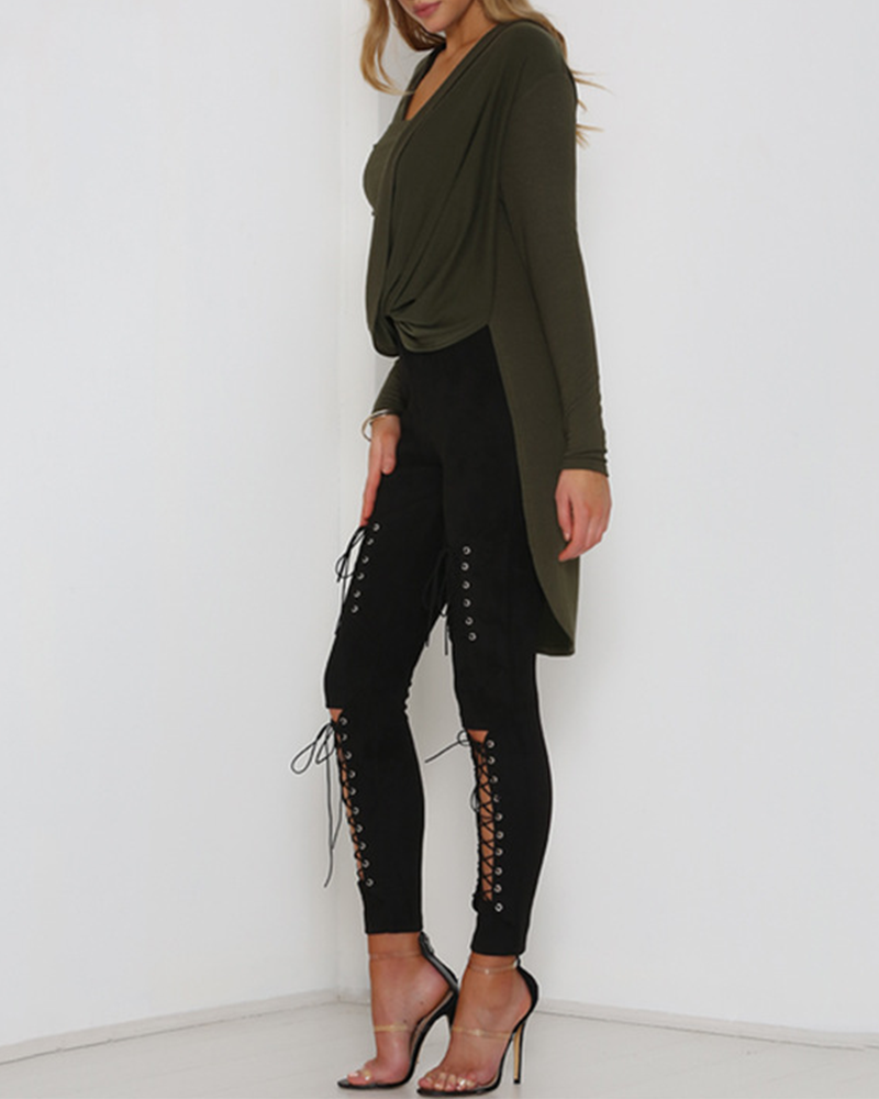 Suede Trousers With Laces