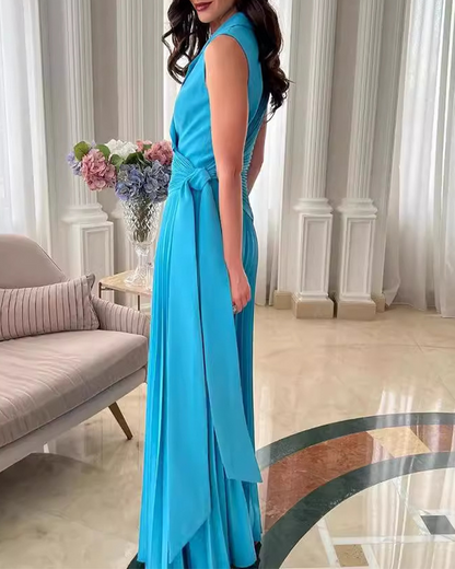 Pleated Wide-Leg Jumpsuit