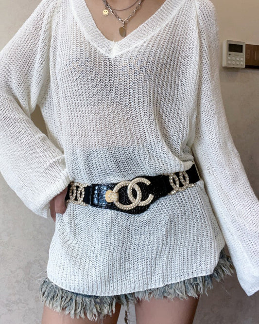 Elastic Women’s Rhinestone Belt