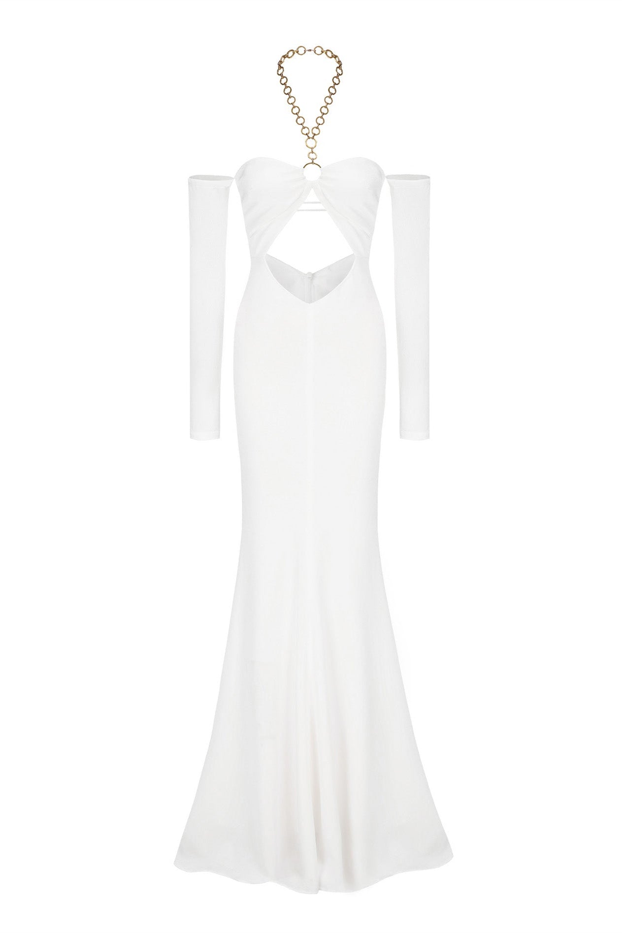 Vestido largo con escote halter y aberturas Adelaide 