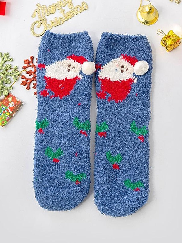 Crew Socks Party Christmas Gift Multi Color Animal Patterned Polyester Spandex Casual Classic Warm Cute 1 Pair for Women