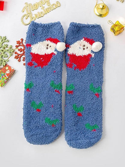Crew Socks Party Christmas Gift Multi Color Animal Patterned Polyester Spandex Casual Classic Warm Cute 1 Pair for Women