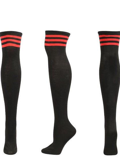 Knee High Socks Party Daily Polyester Spandex Casual Classic Warm Cute 1 Pair for Women