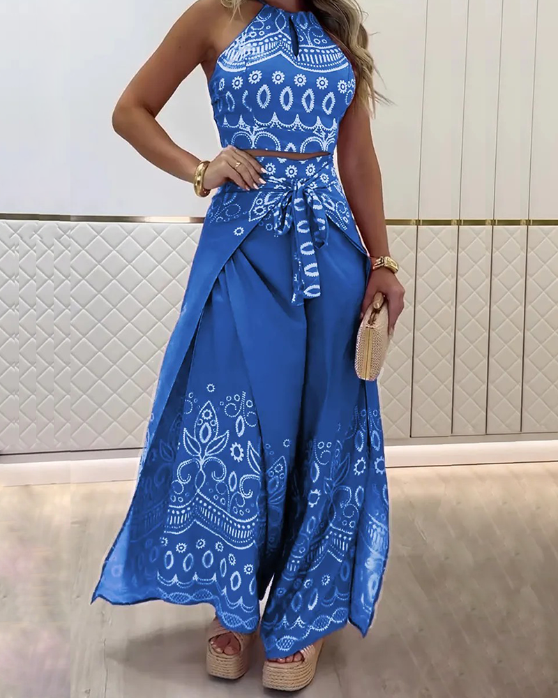 Printed Retro Casual Suit