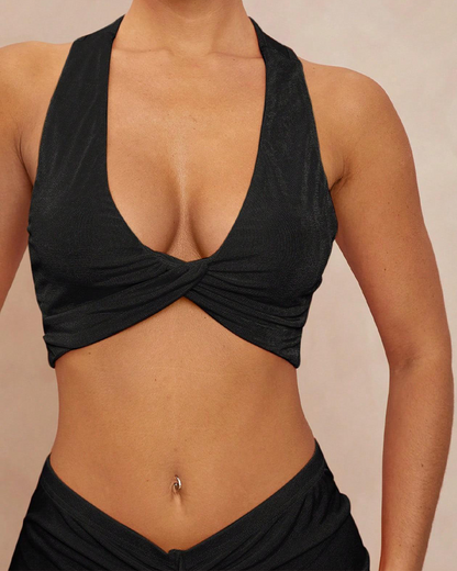 Slim-Fit Tube-Top Skirt Suit