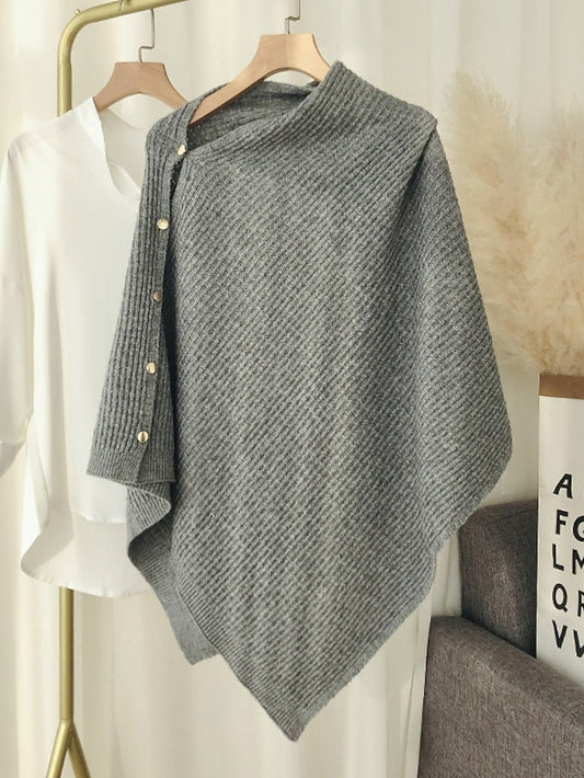 New Autumn Winter Women Ladies Thick Knitting Cape Coat Warm Poncho Oblique Stripe Coat Bohemian Shawl Scarf Solid Women Scarf for Women