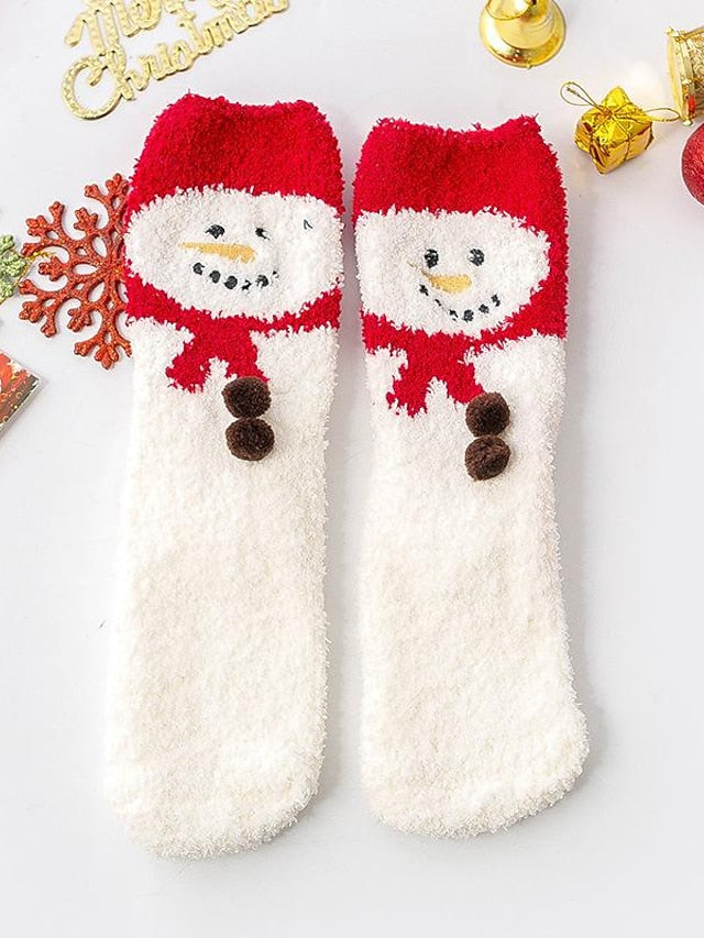 Crew Socks Party Christmas Gift Multi Color Animal Patterned Polyester Spandex Casual Classic Warm Cute 1 Pair for Women