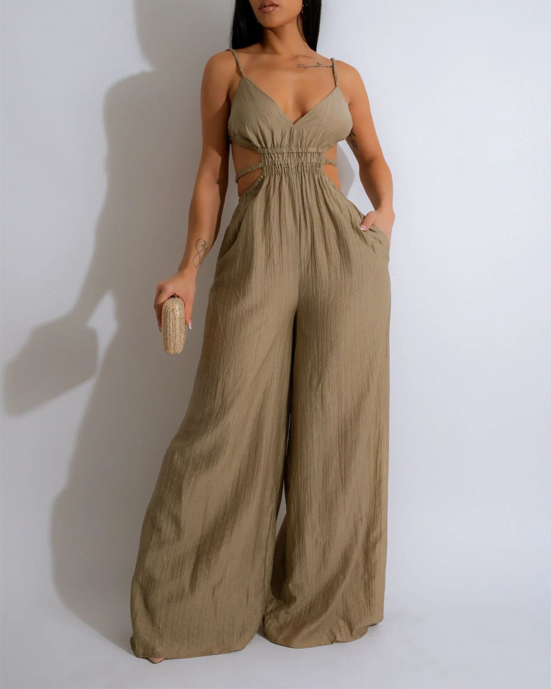 Cut-Out Wide-Leg Jumpsuit