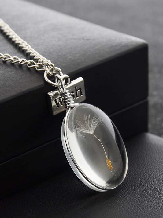 Oval Dandelion Glasses Necklace for Women