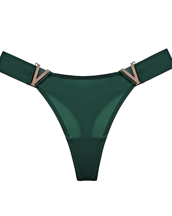V-Neck Metal Thong Briefs（7 Pieces）