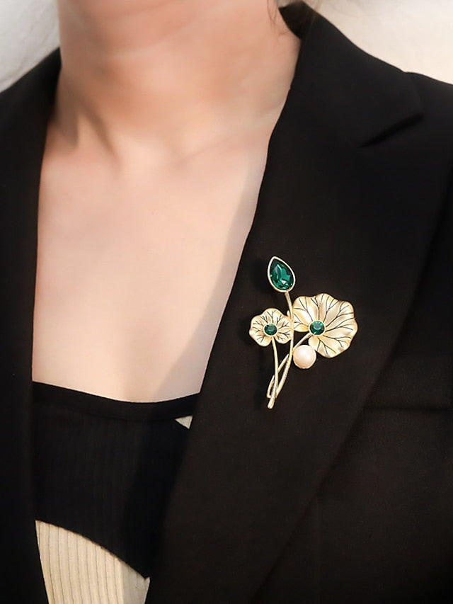 Brooches Retro Flower Luxury Sweet Brooch Jewelry Red Green For Office Daily Prom Date Beach for Women
