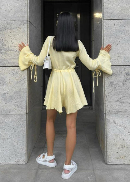 Sunny Bloom - Ruffle Sleeve Mini Romper