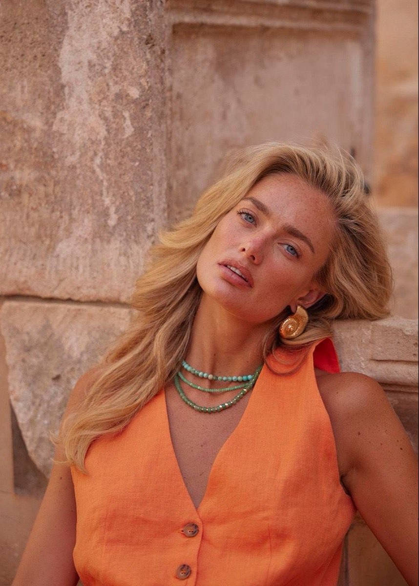 Solara - Sleeveless Linen Vest & Maxi Skirt Set