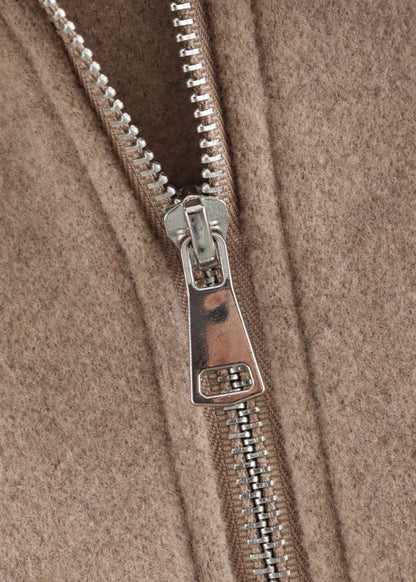 Taupe Core – Structured Zip-Up Wool-Blend Jacket