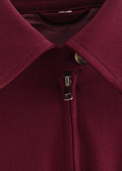 Crimson Way – Oversized Zip-Up Jacket in Deep Burgundy