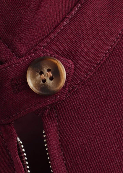 Crimson Way – Oversized Zip-Up Jacket in Deep Burgundy