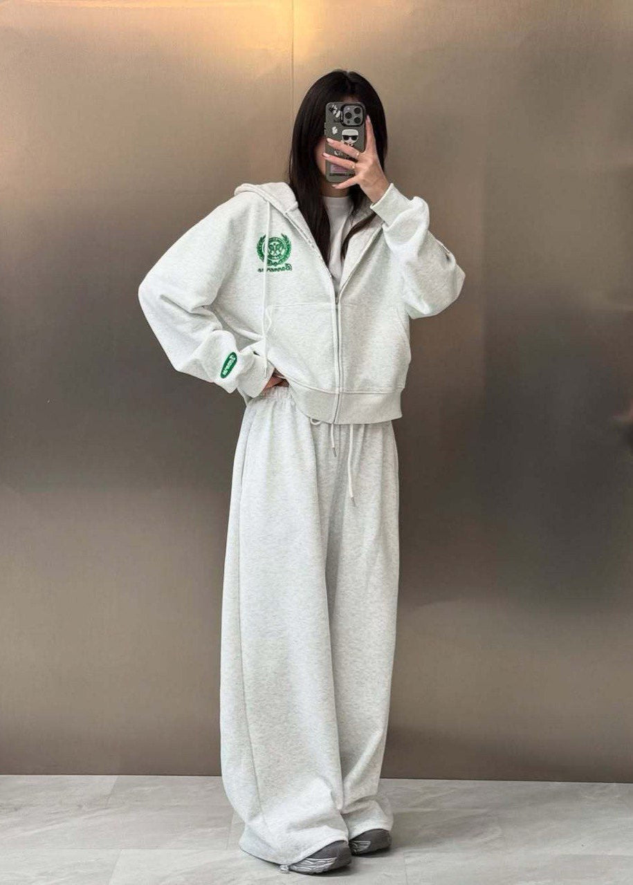 Varsity Emblem Hoodie & Wide-Leg Lounge Set