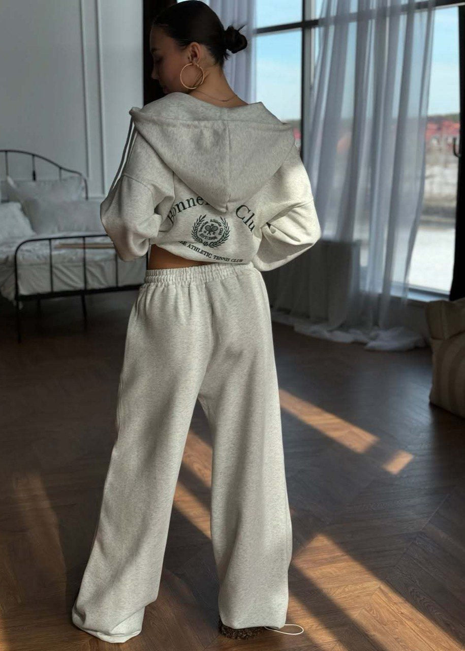 Varsity Emblem Hoodie & Wide-Leg Lounge Set