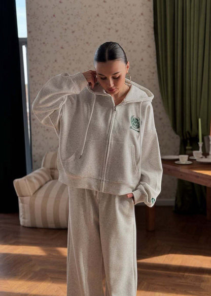 Varsity Emblem Hoodie & Wide-Leg Lounge Set