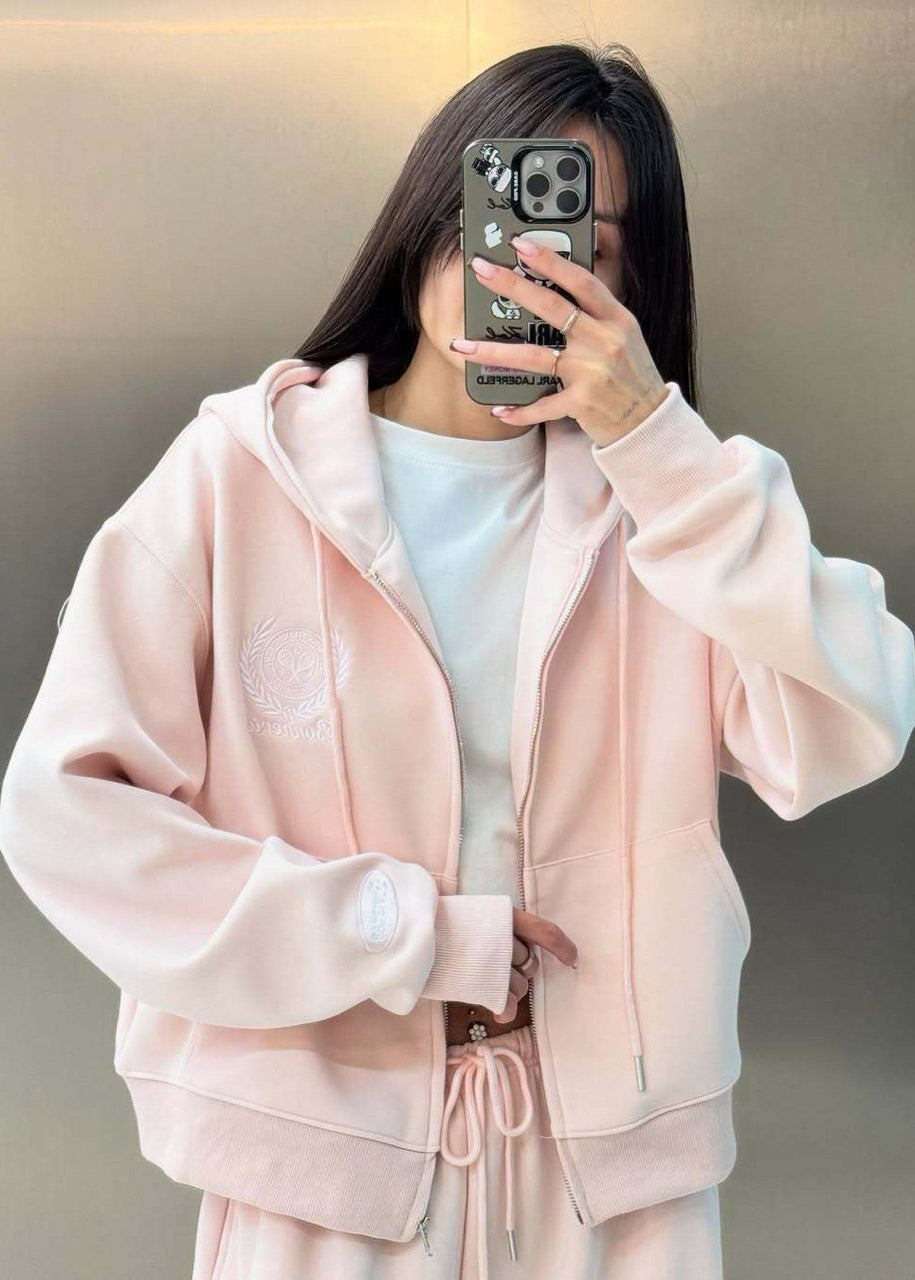 Varsity Emblem Hoodie & Wide-Leg Lounge Set