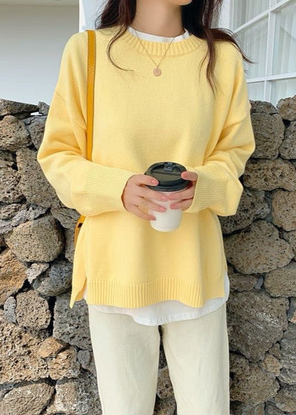 Skyline Knit Pullover - Soft Blue Crewneck Sweater