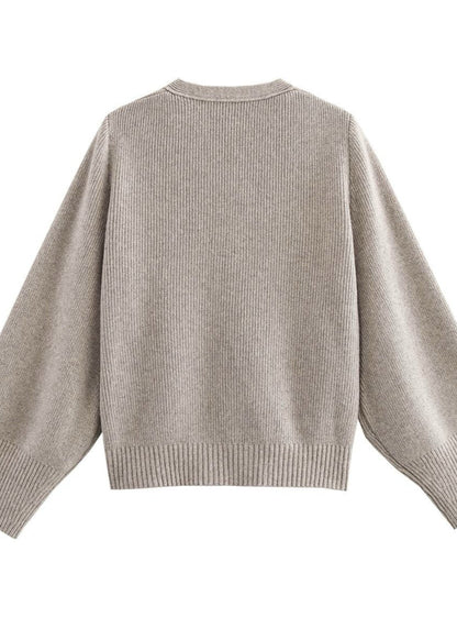 Heatherwood - Ribbed Knit V-Neck Cardigan