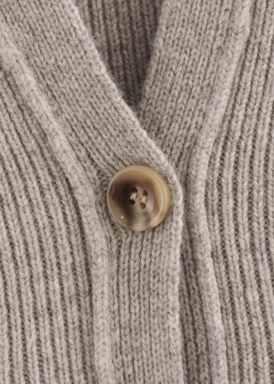 Heatherwood - Ribbed Knit V-Neck Cardigan