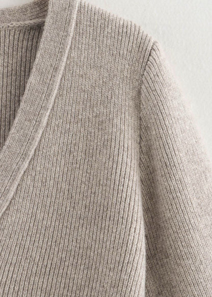 Heatherwood - Ribbed Knit V-Neck Cardigan