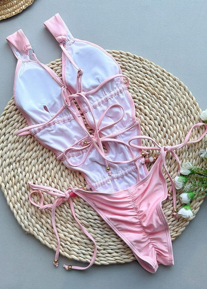 Marbella Cutout One Piece - Ruched High Leg Swimsuit