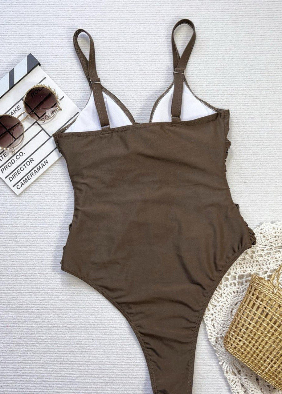 Twist Harmony - Ruched Cutout One-Piece Swimsuit