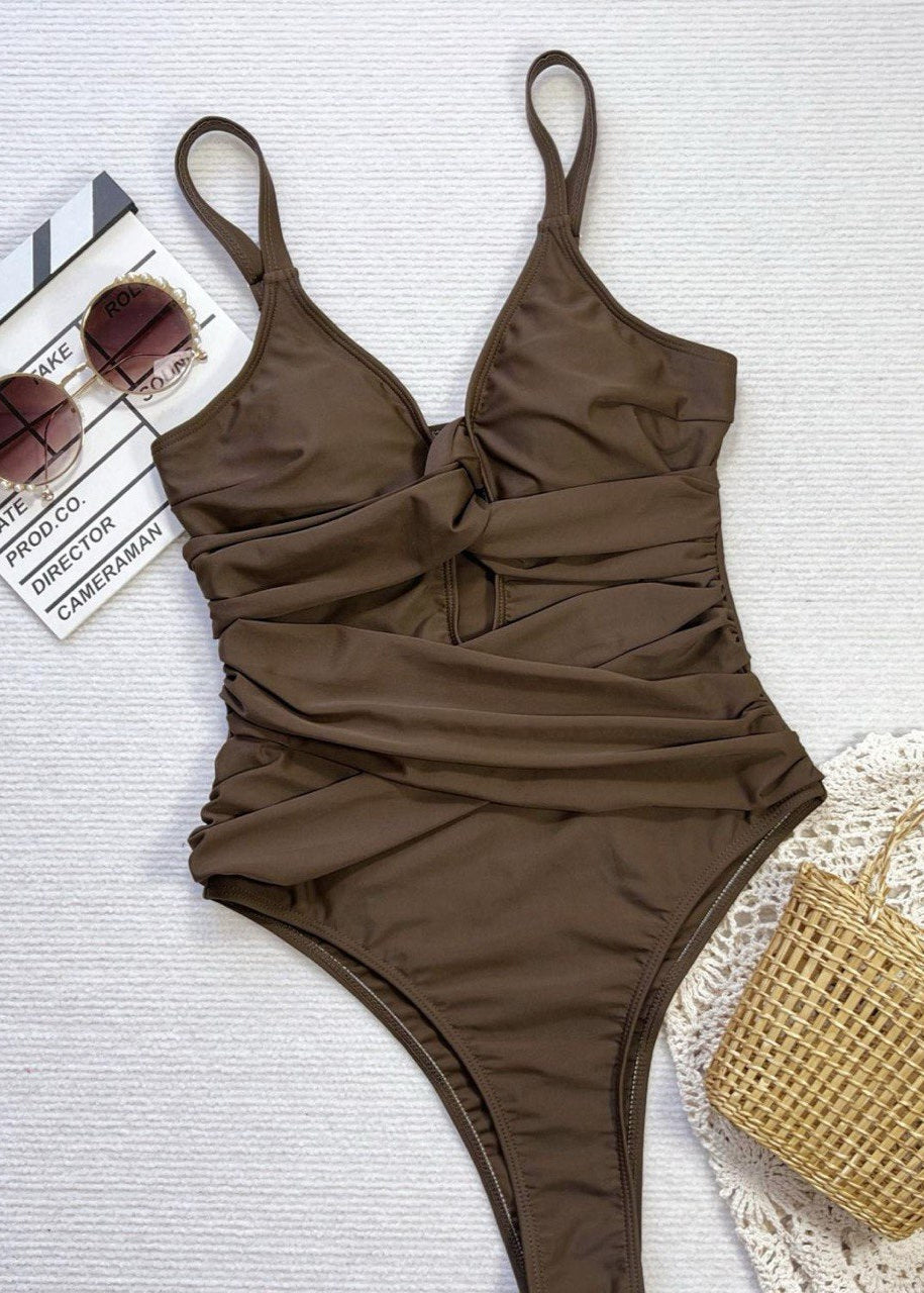 Twist Harmony - Ruched Cutout One-Piece Swimsuit