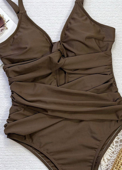 Twist Harmony - Ruched Cutout One-Piece Swimsuit