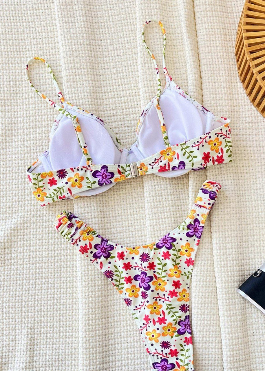 Sunburst Bloom Bikini Set - Underwire Floral Two-Piece